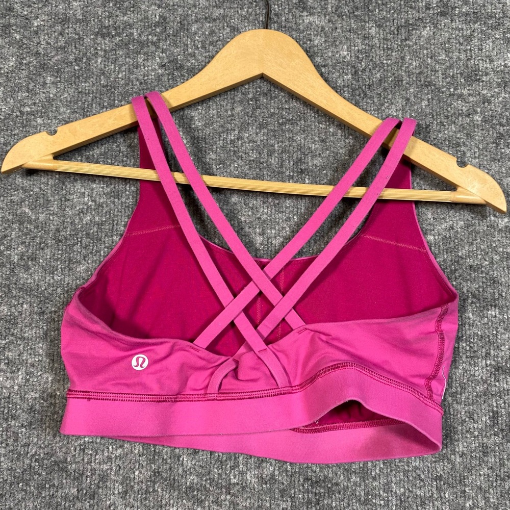 Lululemon Free To Be Serene Sports Bra Pink Size 8 LW2540S Strappy Back - Picture 2 of 7
